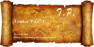 Tomka Pál névjegykártya